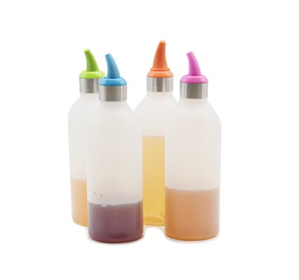 16oz Plastic Squirt Bottles with Cap for Sauce (2, Green)