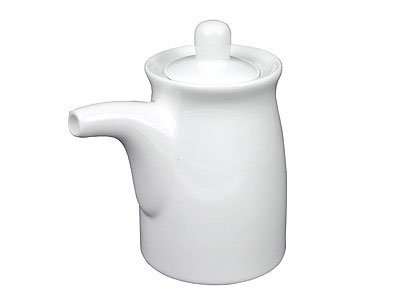 Happy Sales White Ceramic Sauce Dispenser RND