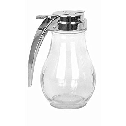 AmGood Glass Syrup Dispenser with Cast Zinc Top (1, 14 oz)