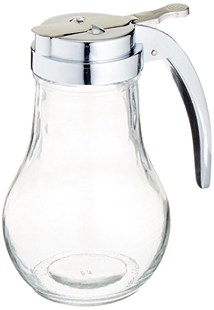 New Star Foodservice 22483 Syrup Dispenser with Chrome Plated Zinc Alloy Top, 14-Ounce