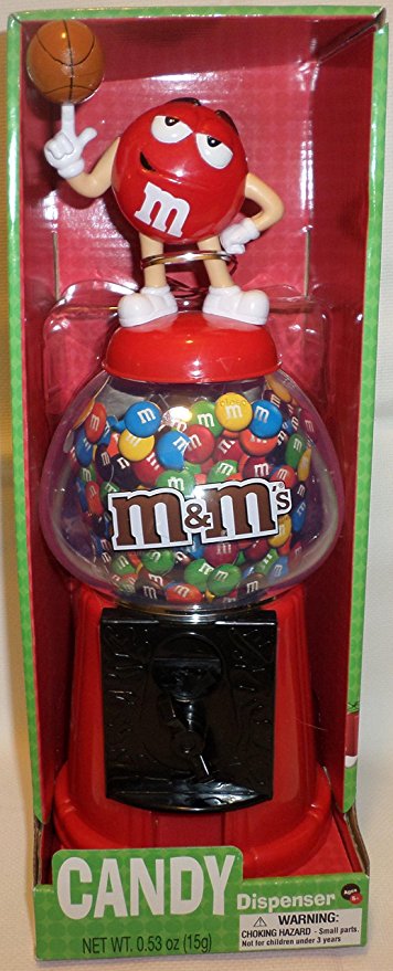 M & M Candy Dispenser/bank - Basketball - Red