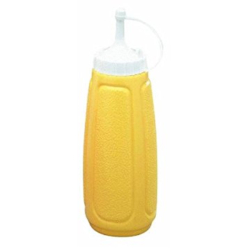 Arrow Plastic Reusable Mustard Dispenser 12 Oz White, Yellow Bulk