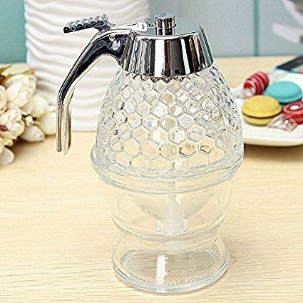 Lautechco® 200ML Honeycomb Dispenser Acrylic Honey Pot Gravy Boats Crystal Syrup Dispenser Honey pot Leakage Gravy Boats