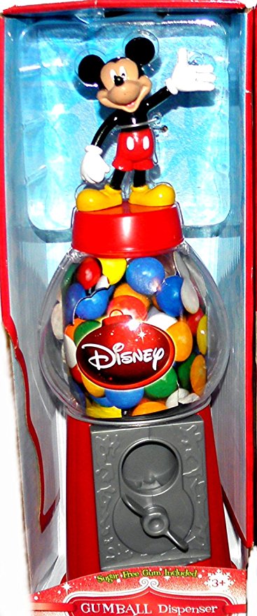 Disney Mickey Mouse Gumball Dispenser with Sugar Free Gum Included Inside