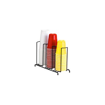 Dispense-Rite WR-3 Three Section Wire Rack Cup and Lid Organizer