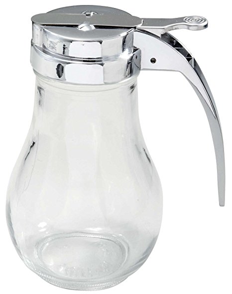 Winco 4-Piece Glass Syrup Dispenser, 14-Ounce