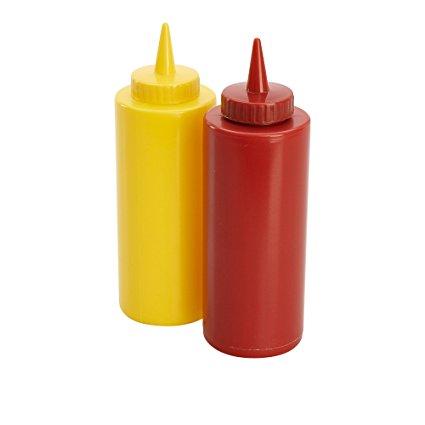 Plastic 11.5 oz Ketchup & Mustard 7 in Dispensers Bottles