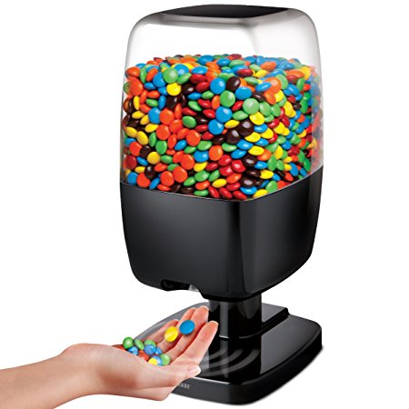 SHARPER IMAGE Motion Activated Candy Dispenser For Gumballs, Nuts, Snacks, Touchless Sensor Detector For Hands-Free Easy Fill Treat Canister For Kids, Adults, Battery Operated For Home/Office, BLACK