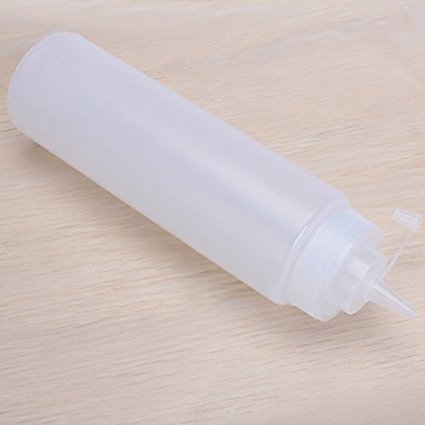 SPHTOEO Set of 2PCS 24 Oz.(Ounce) Clear White Plastic Sauce Squeeze Bottle Dispenser With Cap
