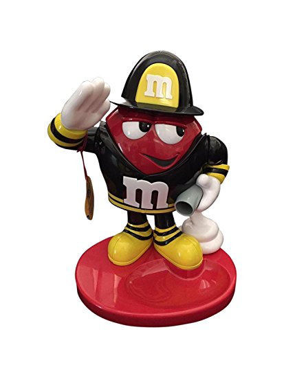 M&M Word Character Candy Dispenser Red Fireman /Blue Policeman (10